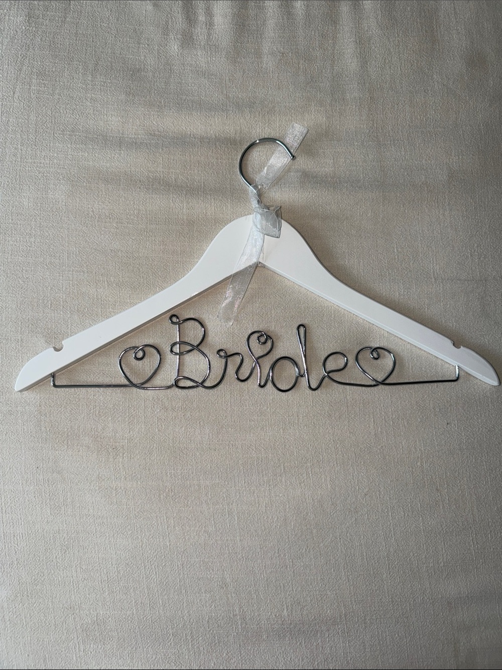 White 'Bride' Decorative Wedding Hanger